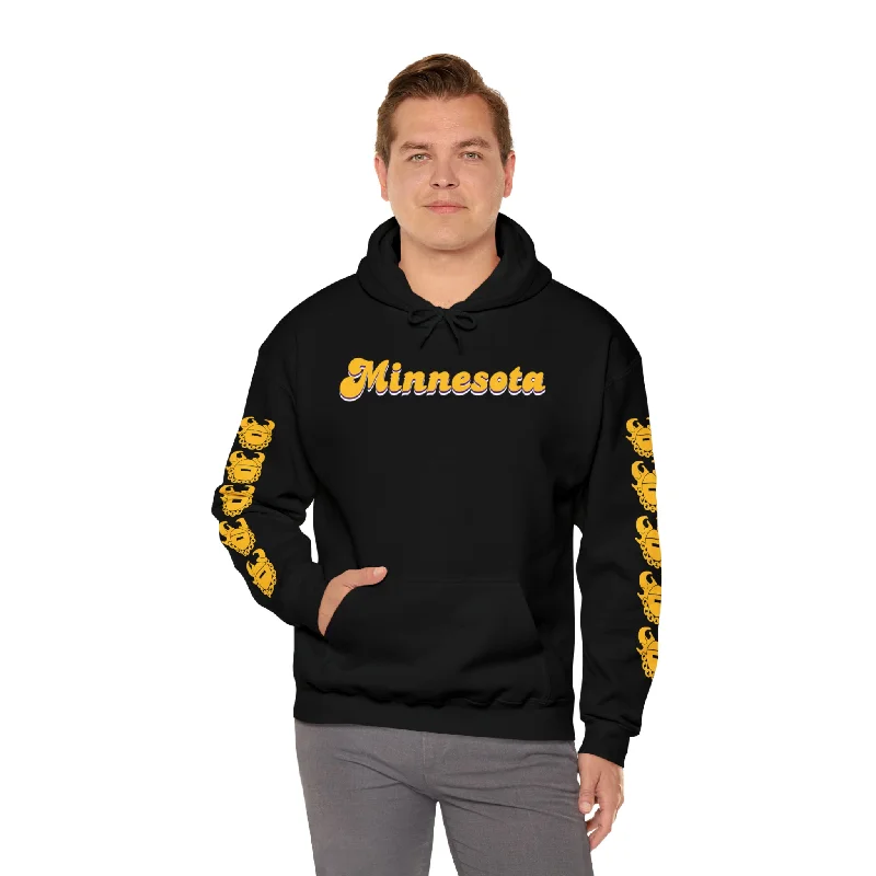 Unisex Heavy Blend™ Hooded Sweatshirt - Minnesota (Retro) + Game Day Helmet (Sleeves)