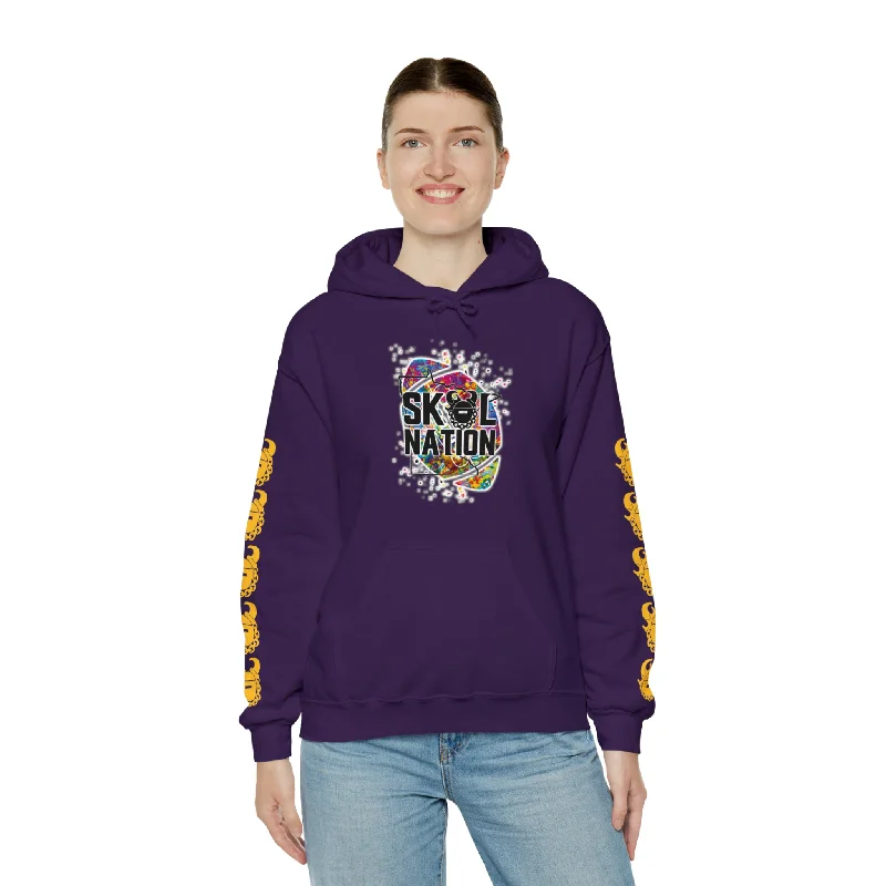 Unisex Heavy Blend™ Hooded Sweatshirt - MN Nation (Color Blast) + Game Day Helmet (Sleeves)