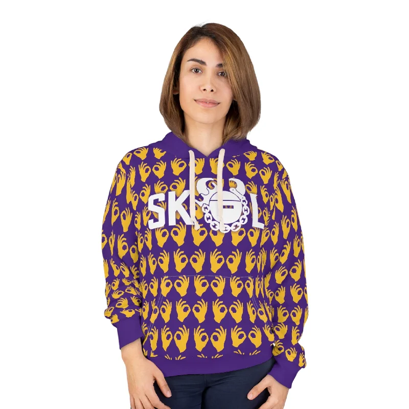 Unisex Pullover Hoodie - Purple/Gold Griddy - The Original