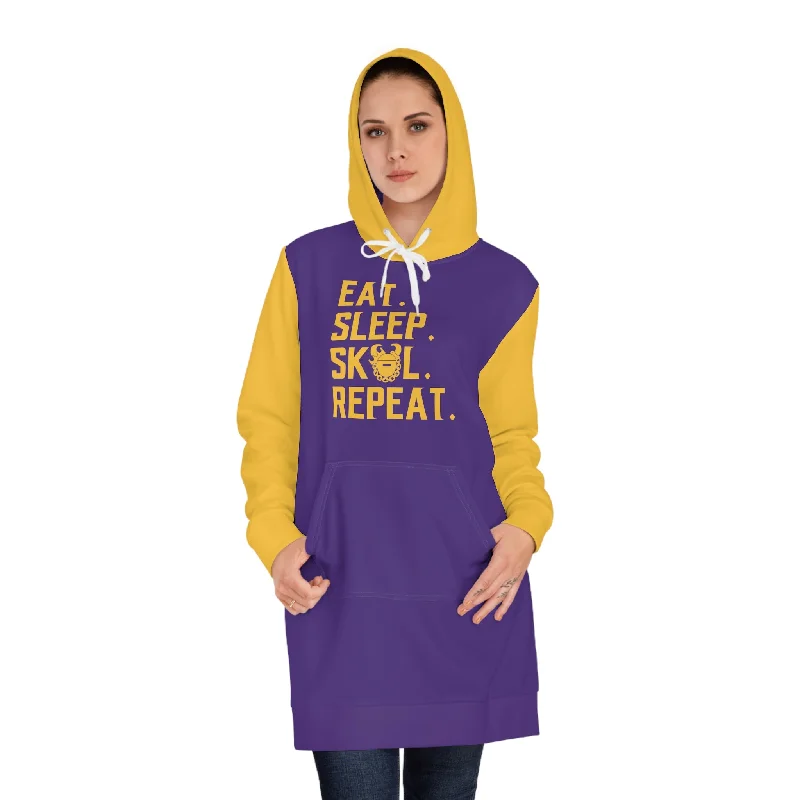 Hoodie Dress - Purple/Gold - Eat. Sleep. Repeat.