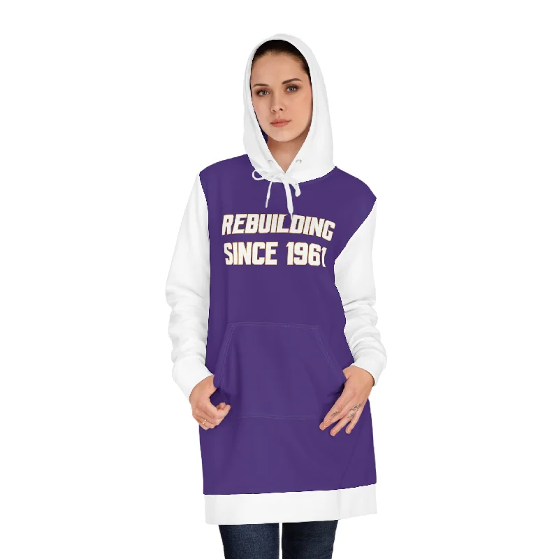 Hoodie Dress - Purple/White - Rebuilding Since 1961