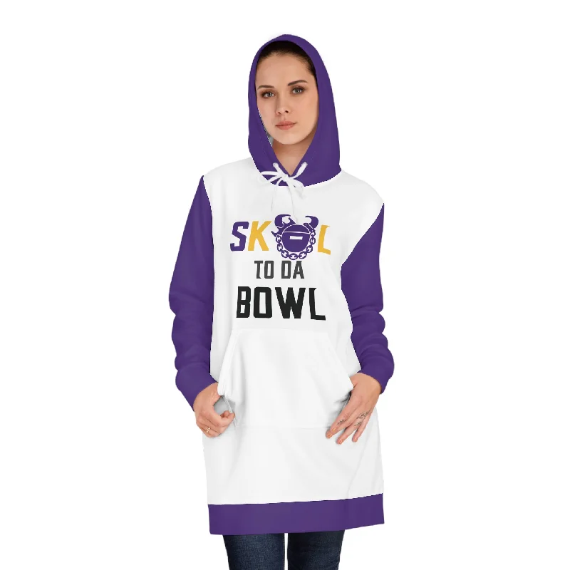 Hoodie Dress - White/Purple - to da BOWL