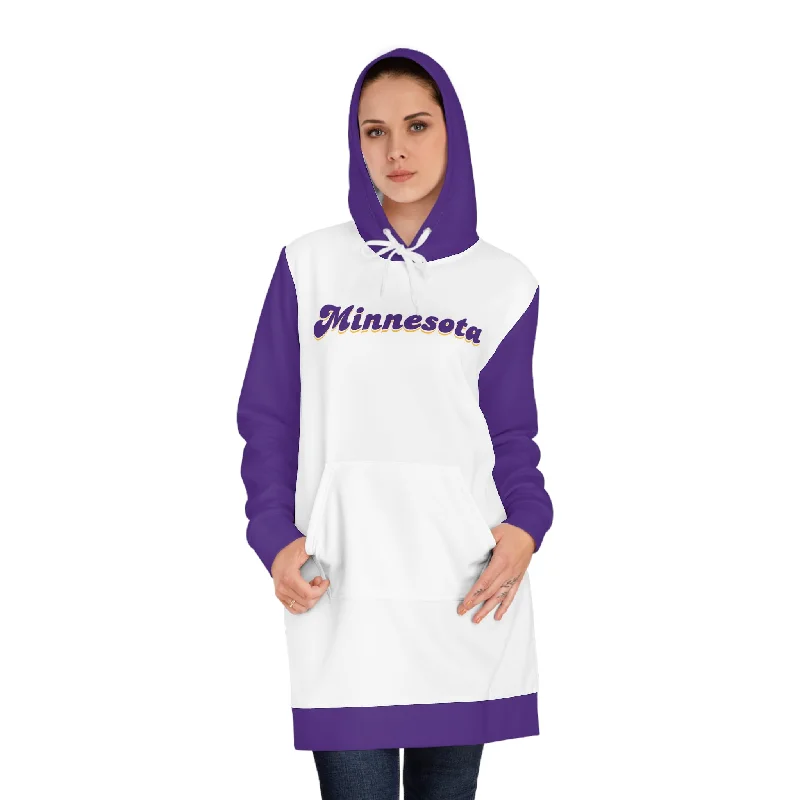 Hoodie Dress - White/Purple - Minnesota (Retro)