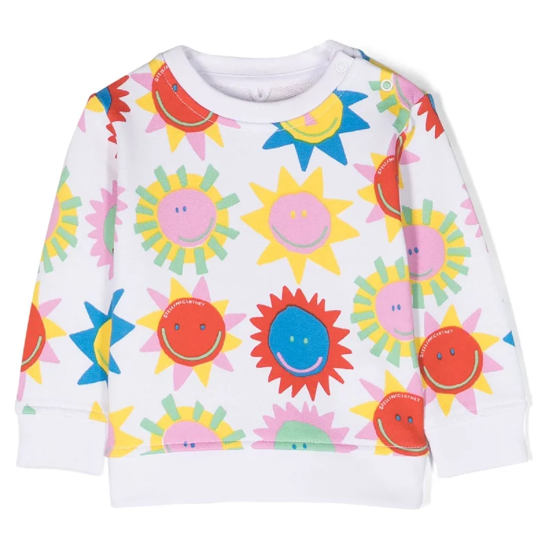 White Graphic Sun Sweatshirt