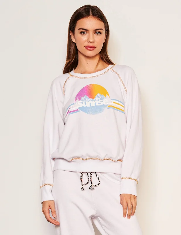 Sundry Sunrise Raglan Sweatshirt in Optic White