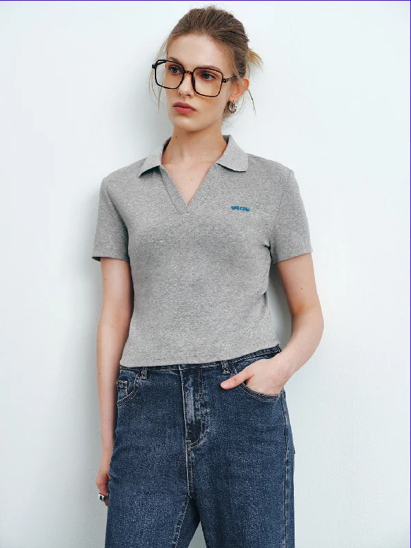 Collared Neck Skinny Polo Shirt