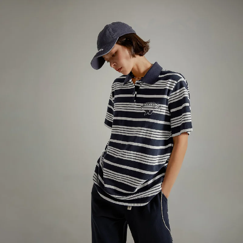 Polo Neck Stripe T-Shirt