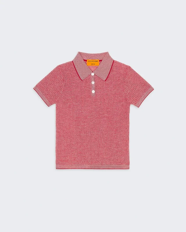 Shrunken Polo - True Red/Cream