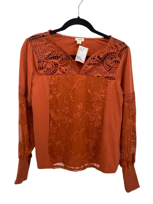 Anthropologie Misses Size Small Orange LS Blouse