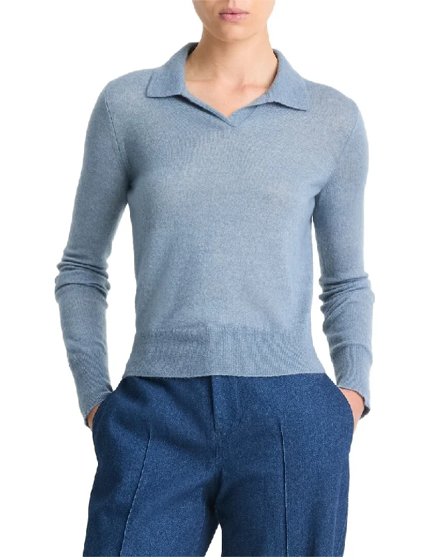 Vince Wool, Cashmere, & Silk-Blend Polo Shirt