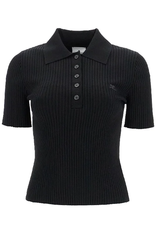 Courreges Women's Short-Sleeved Ribbed Polo