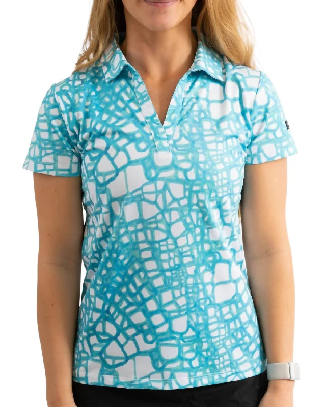 Women's Golf Polo In Aquadile