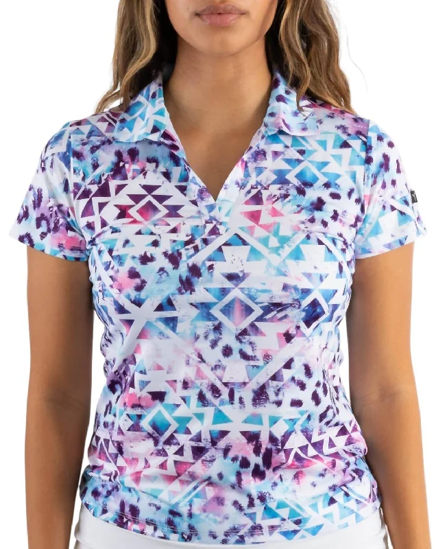 Women's Golf Polo In Aztec Warrior