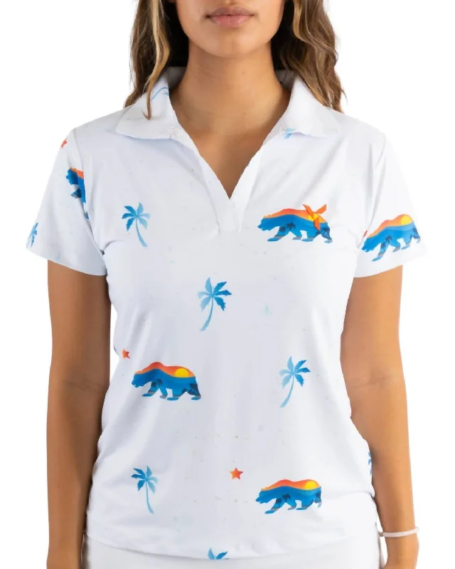 Women's Golf Polo In Cali Bear