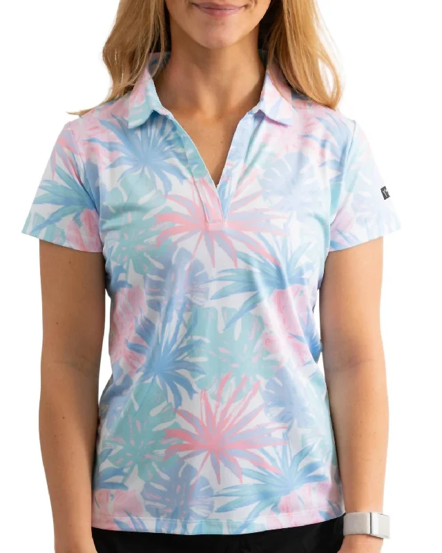 Women's Golf Polo In Pastel Island